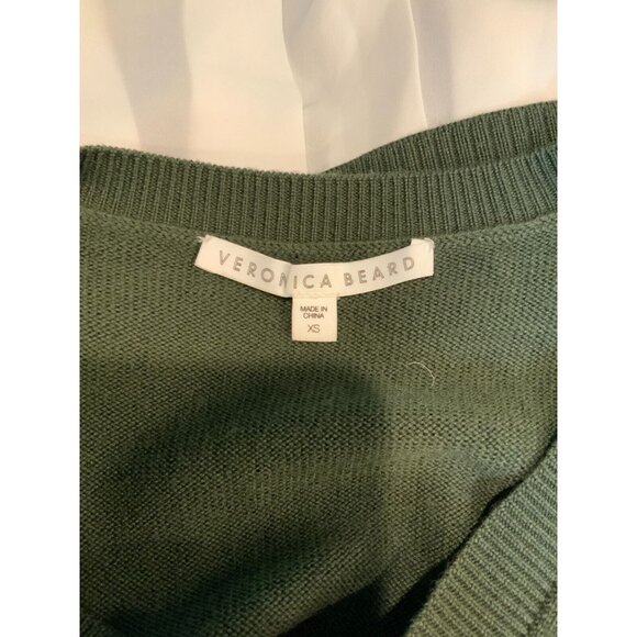 Veronica Beard Concord V Neck Mixed Media Silk & Merino Wool Sweater Size XS - Picture 7 of 7